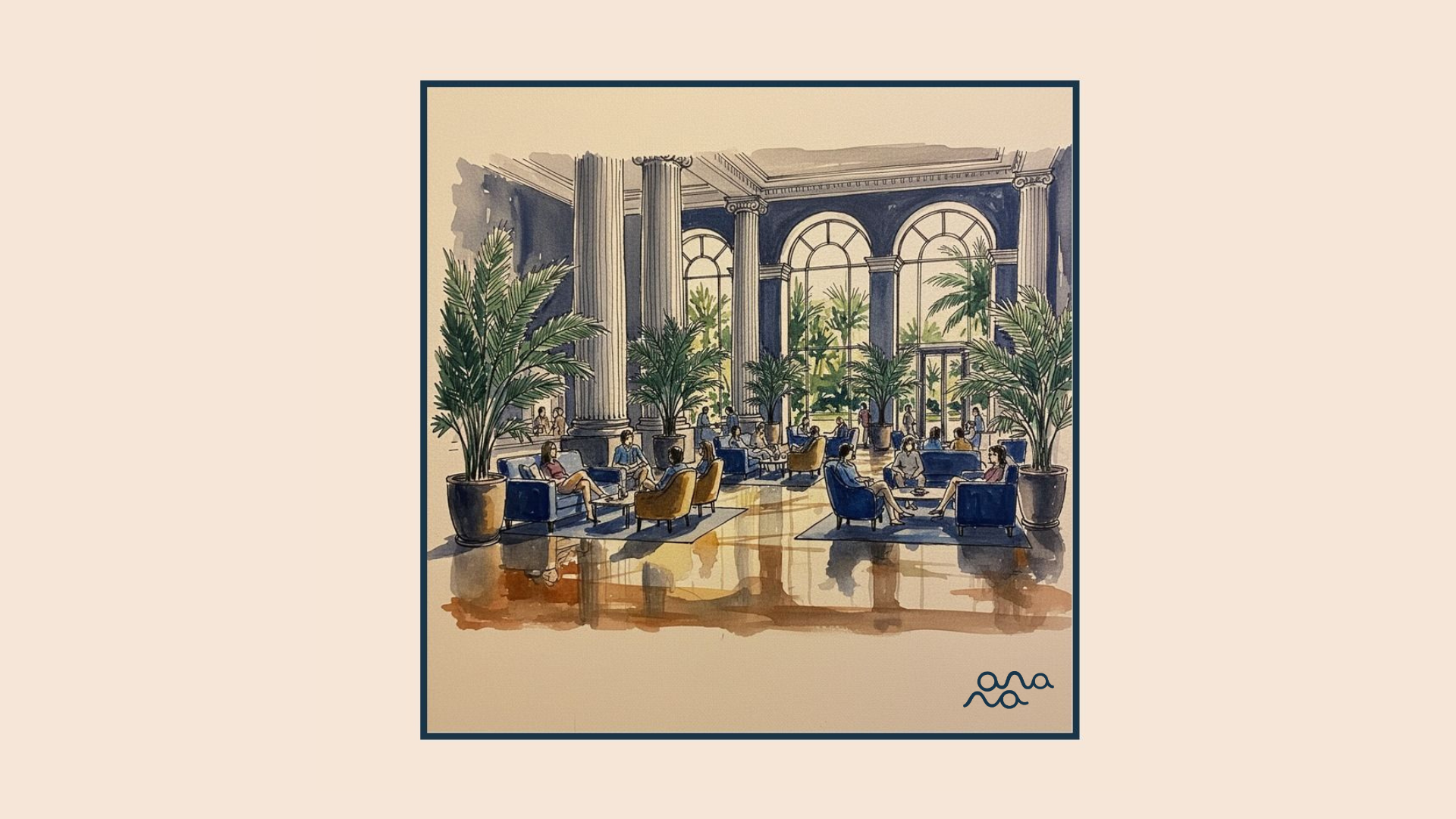 A hotel lobby, illustrating AI visibility measurement for hotels